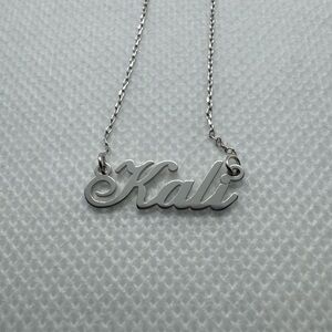 14K White Gold “Kali” Personalized Name Pendant 16” Necklace/Chain 1.77g